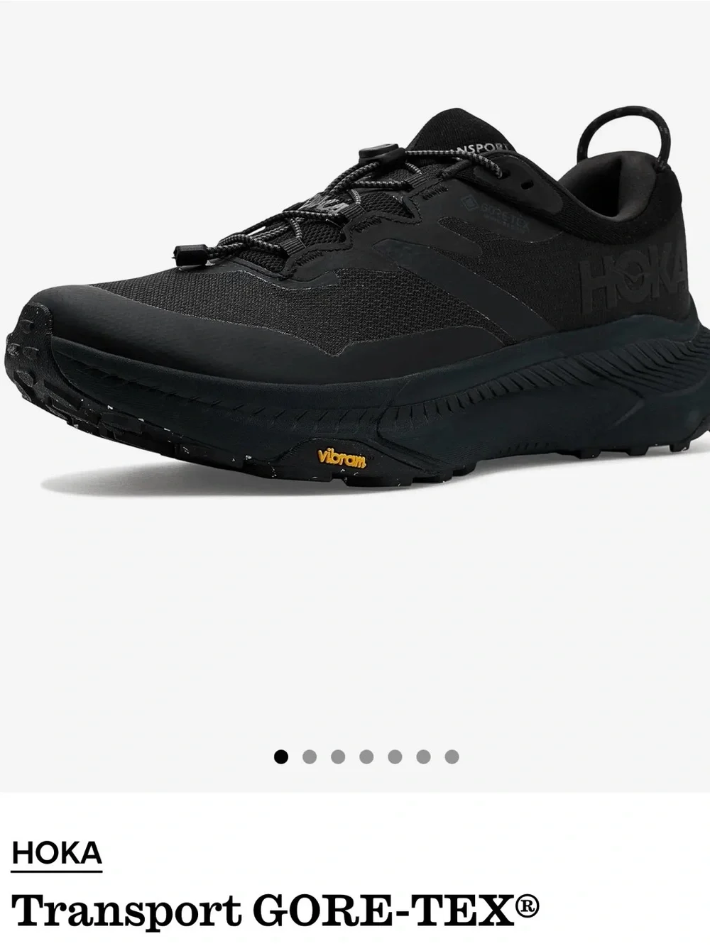 HOKA Transport sz 9 Triple Black Vibram Cordura Walking up Hiking Shoes